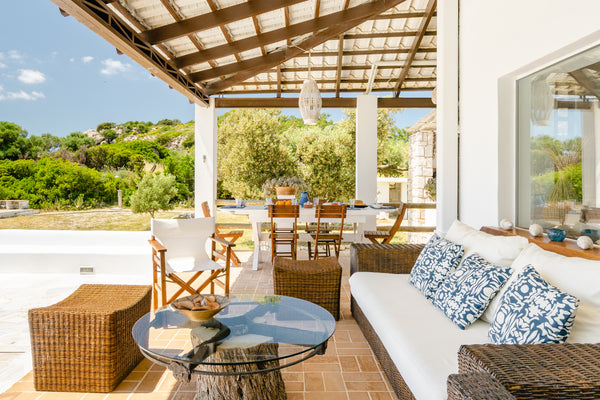 Walk through a lush covered central patio with lemon trees in a hacienda-style v Greece Island Views From an Exceptional Villa Entire villa vacation rental 4477734