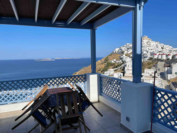 In walking distance (100m) from Chora center,  nightlife, dinning, Medieval Cast Keratsini, Greece Astythea,  Breathtaking view,  apartment in Chora Cycladic home vacation rental 621724930393358488