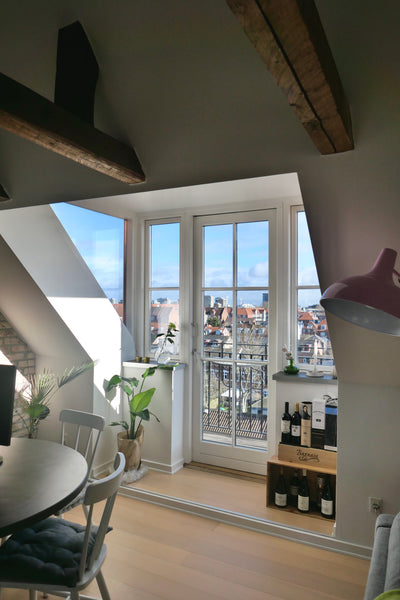 A spacious room with double bed in our 97sqm penthouse apartment with views of t Copenhagen, Denmark Room in sunny penthouse w/balcony, city and beach Private room in loft vacation rental 573220768176384929