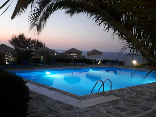 Its an appartment nice decoreted in island style, blue and white,The blue color  Iraklion, Greece BELLEVUE VILLAGE &SUITES IN CRETE#12 Room in serviced apartment vacation rental 13230295