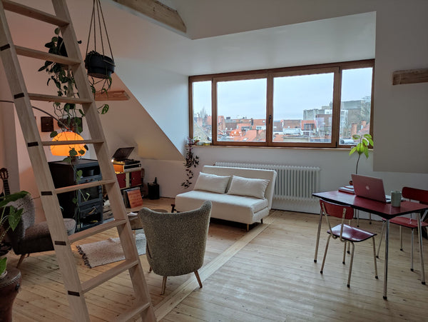 Studio façon loft lumineux avec vue imprenable sur tout Bruxelles. Situé dans un Brussels, Belgium Loft ravissant avec poêle à bois + grande terrasse Entire loft vacation rental 580873572141622658