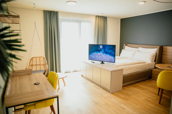 Entspann Dich in Deinem Zuhause auf Zeit. Auf ca. 35 m² bietet Dir das Apartment Vienna, Austria Rioca Vienna Posto 1 - Copacabana mit Balkon Room in aparthotel vacation rental 44201597