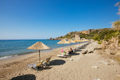 Right on the beach of Polirizo in Rodakino, with free umbrellas, Gianni's apt fe Rethimnon, Greece Giannis Beachfront Apt#2 Entire rental unit vacation rental 49645660