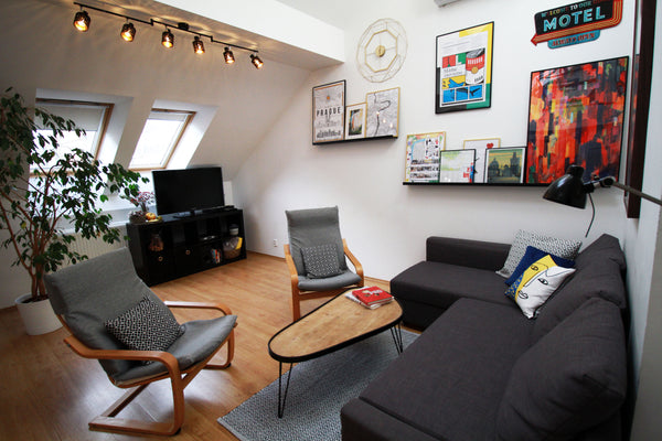 Cozy and charming attic with mezzanine in a quiet and central location. Letna ar Prague, Czechia Apartment Great Letna.  Central Prague. Terrace Entire rental unit vacation rental 15472961