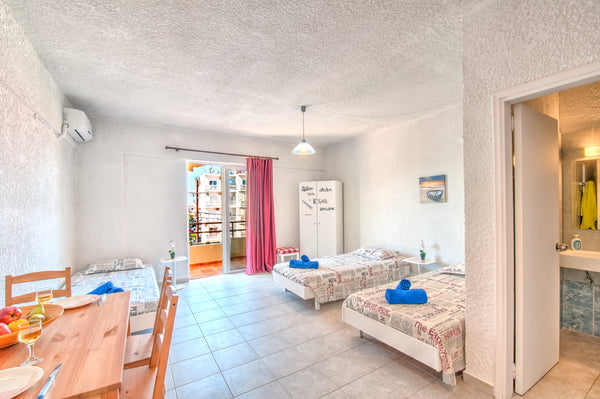 Beds are single, even though two can come together<br />Second floor, stairs.<br Koskinou, Greece Ialysos Center Cosy Apartments YIN Entire rental unit vacation rental 14378119