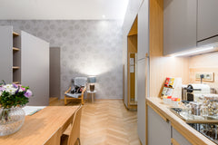 Wake up to the sun streaming in through the casement-style windows to illuminate Prague, Czechia Stylish Apartment near Old Town Square Entire serviced apartment vacation rental 5206237