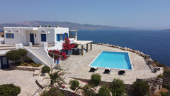 The villa with a big private pool , located on a hill  just above  beachhouse in  The Aegean Horizon Villa Cycladic home vacation rental 32604828