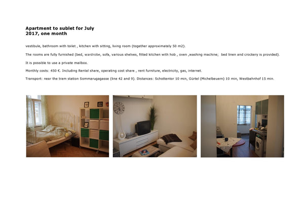 I am renting out my very lovely apartment from 6 July to 2 August 2017. There is Vienna, Austria Flat to rent only from 6 July to 2 August 2017 Entire rental unit vacation rental 19027304
