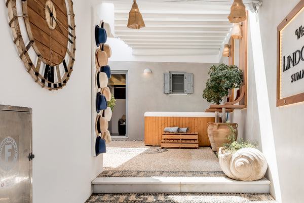 Enter via the imposing limestone-built door, passing by the 5-person Jacuzzi wit Lindos, Greece Traditional Lindos Shore Summer Villa With Jacuzzi Entire villa vacation rental 11838692
