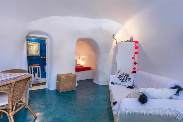 Old style traditional caves  with 3 independent fully renovated cave studios wel Athens, Greece Traditional Farmers Secret Caves Santorini Earthen home vacation rental 12877462