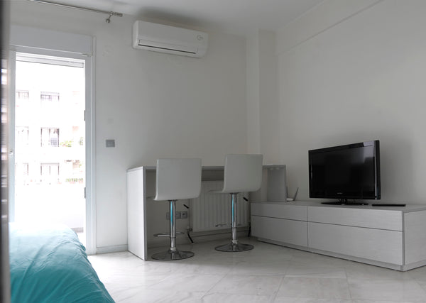 One identical studio, 36m2 , in a 4-storey building on Mikras Asias Street, near Thessaloniki, Greece Luxury studio Entire rental unit vacation rental 4530300