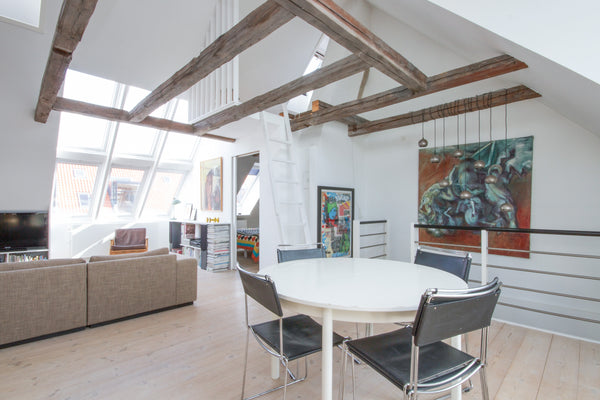 If you want to enjoy the puls of Copenhagen and still sleep in a quiet and green Copenhagen, Denmark 2 story loft Penthouse with balcony Entire rental unit vacation rental 3444420