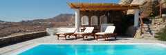 Located near Super Paradise Beach. The private pool by the villa and the teak fu Athens, Greece Mykonos Villa Super Paradise Two Entire villa vacation rental 9361465