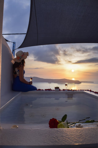 Vitsentzos Suites, is in the middle of Santorini, overlooking a panoramic and in  Caldera View Private Honeymoon Suite with Jacuzzi Private room in bed and breakfast vacation rental 47417843