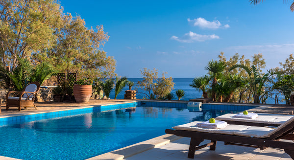 The beachfront villa is in a quiet place with a private pool, jacuzzi and rocky  Rethimnon, Greece ★Beachfront Luxury Villa★ 500m to Restaurant+BBQ!! Entire villa vacation rental 10063335