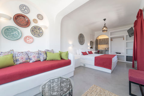 Beautiful studio for two persons with view to the Aegean Sea and just a 5-minute Kamari, Greece Cozy Studio close to the Beach with Pool Entire rental unit vacation rental 24469497