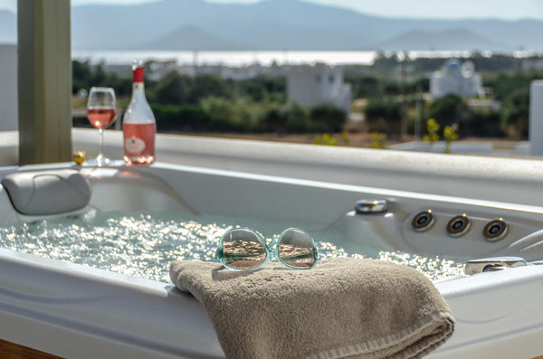 Delightful and spacious home (100 sq.m.) with veranda that offers beautiful sea  Naxos, Greece Premium Home,  Hot Tub, Sea View, 2BR Entire villa vacation rental 15797223