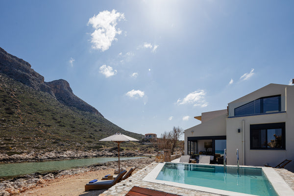 Amina Villa is a contemporary unique 130 sq m with  2 ensuite bedrooms 3 in tota Rethimnon, Greece On the beach, walking distance to amenities Entire villa vacation rental 598303240642580935