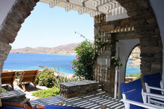 House by the beach, with a veranda and garden with amazing view on Stavros Bay a Greece House by the sea in Tinos - A Ꙭ Stavros Bay Cycladic home vacation rental 3591738