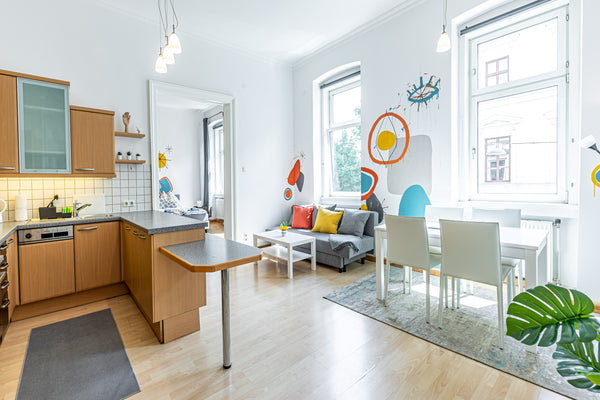 WOW? YES! The space is fresh, it's spacious, it's modern, all of the furniture i Vienna, Austria Funky & cozy apartment next to 