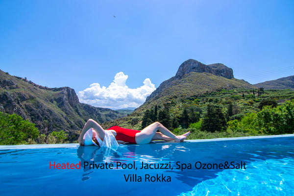 VILLA ROKKA is the 1st Airbnb property in Chania with 100+ Amenities. We try alw Greece ★Heated Private Pool, Jacuzzi, Spa, ★Ozone&Salt★ Entire villa vacation rental 23675249