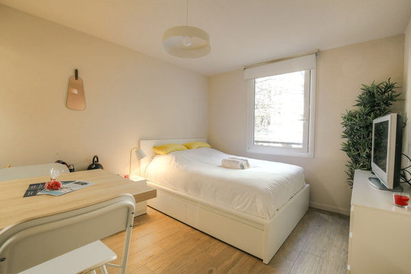 This carefully decorated studio is ideal to visit Lyon! Close to the city center Lyon, France Harmonious studio for 2 persons - Close to The Part-Dieu district Entire rental unit vacation rental 45530498