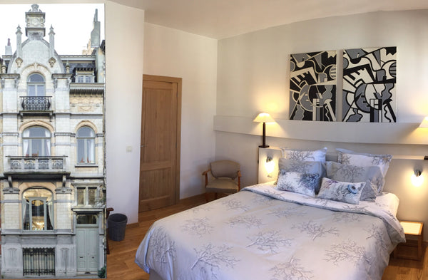 Room en-suite, street side, 22 sqm; double bed. <br />Continental breakfast is s Brussels, Belgium B&B: Cosy room + Street view + Breakfast Private room in bed and breakfast vacation rental 17353911