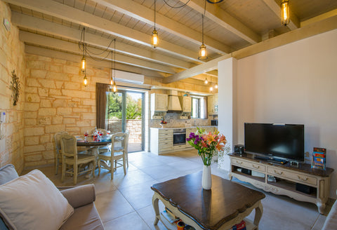 A newly built (2017) luxurious stone villa with private swimming eco pool, fully Greece Villa Sirocos, private eco pool, 150 m. from beach Entire villa vacation rental 20551331