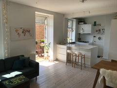 Apartment with an open floorplan so kitchen, balcony and livingroom works as one Copenhagen, Denmark In the heart of Nørrebro, CPH with 2 free bikes Entire rental unit vacation rental 25116979