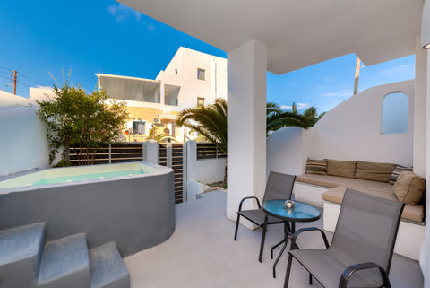 A romantic elavated ground floor suite with cleaned and heated outdoor private j Greece The Muse of Santorini2-Suite with Outdoor Jacuzzi Entire rental unit vacation rental 31963612