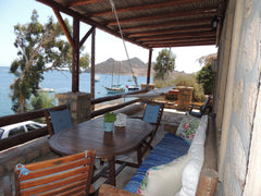Stone house with garden and terrace overlooking  sea view.Two bedrooms , fully e  House for a family-Groikos Patmos Dalaris houses Entire home vacation rental 5760596
